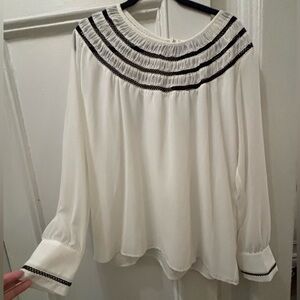 Karl Lagerfeld Chiffon top. Black and white. NFT. Women’s XL